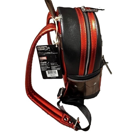 Marvel Deadpool Cosplay Mini Backpack Metallic Red Loungefly Polybag Brand New - Picture 6 of 14